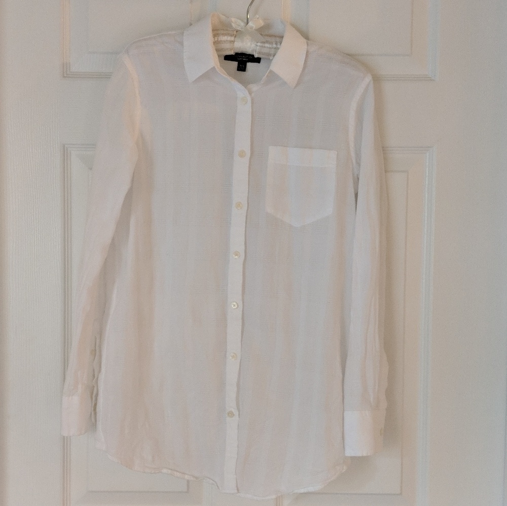 Banana Republic Woven Cotton Button Down Blouse XS